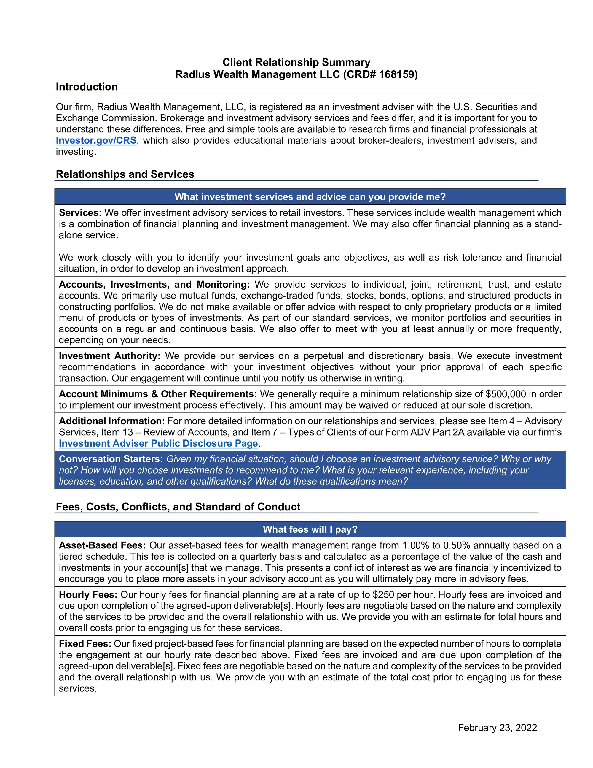 Form CRS page 1